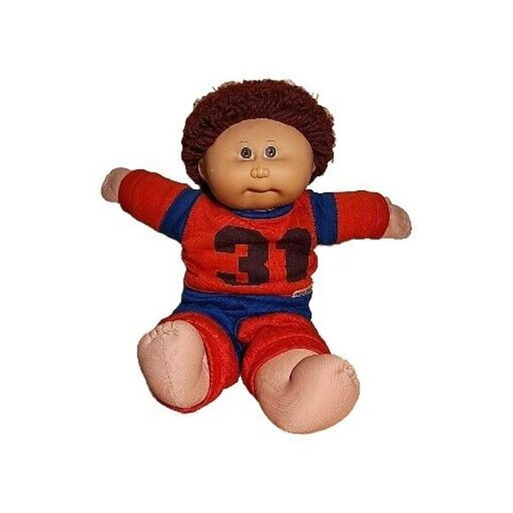 Vtg 1982 Cabbage Patch Boy Doll Original Sweatsuit Auburn Hair Loops Great Cond. - Picture 1 of 6